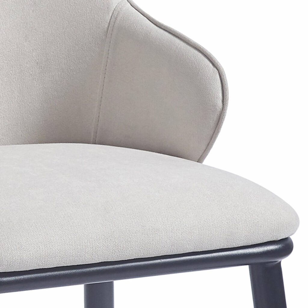 Kash Dining Chair, Set of 2, in Beige Fabric and Black - Image 6