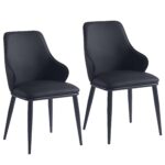 Kash Dining Chair, Set of 2, in Black Faux Leather and Black 202-084BLK 202 084BLK 6