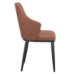 Kash Dining Chair, Faux Leather, Set of 2 in Saddle and Black 202-084SD 202 084SD 3