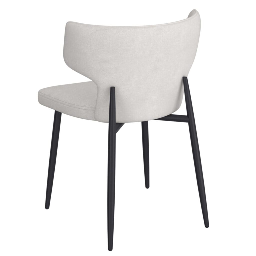 Olis Dining Chair, Set of 2, in Beige Fabric and Black - Image 3