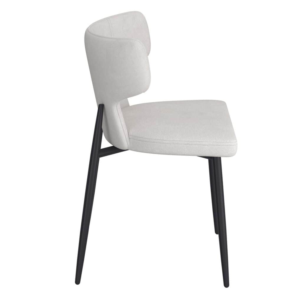 Olis Dining Chair, Set of 2, in Beige Fabric and Black - Image 4