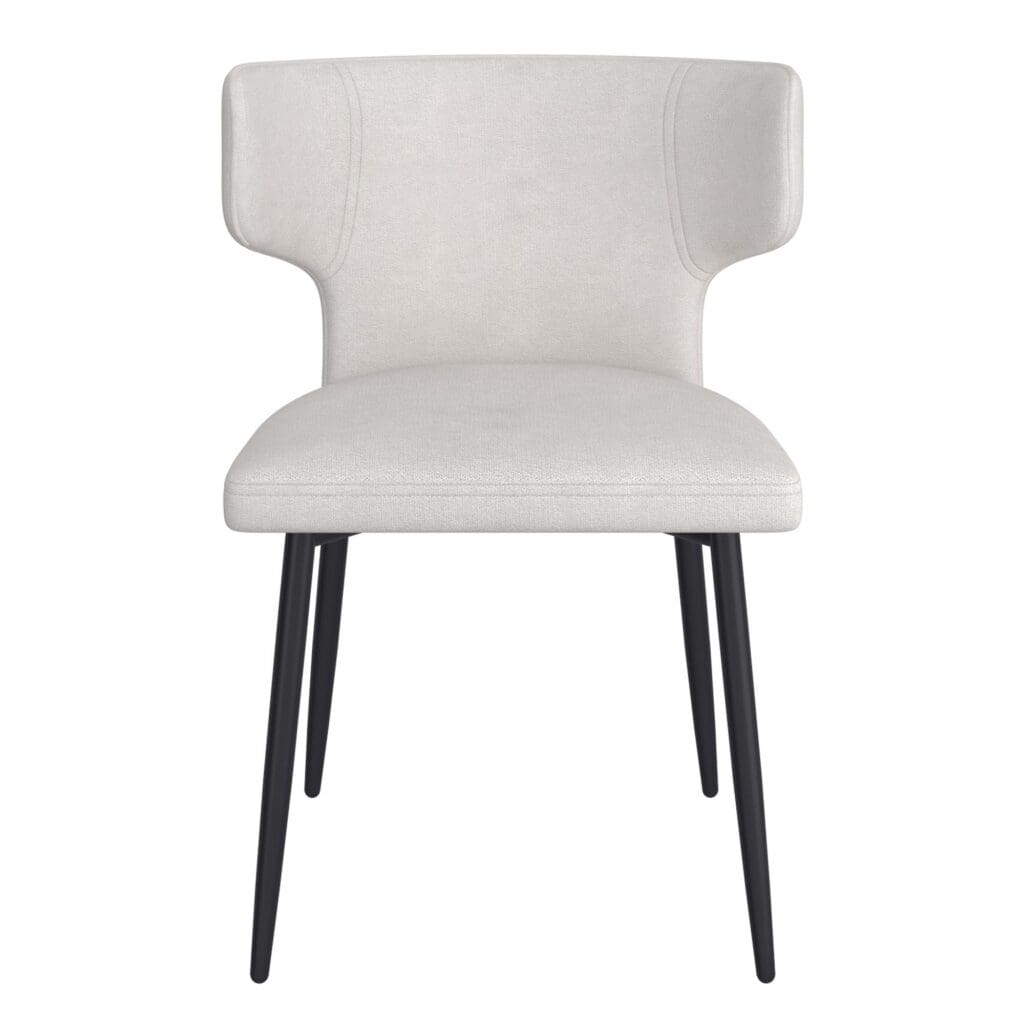 Olis Dining Chair, Set of 2, in Beige Fabric and Black - Image 5