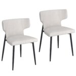 Olis Dining Chair, Set of 2, in Beige Fabric and Black 202-085BEG 202 085BEG 6