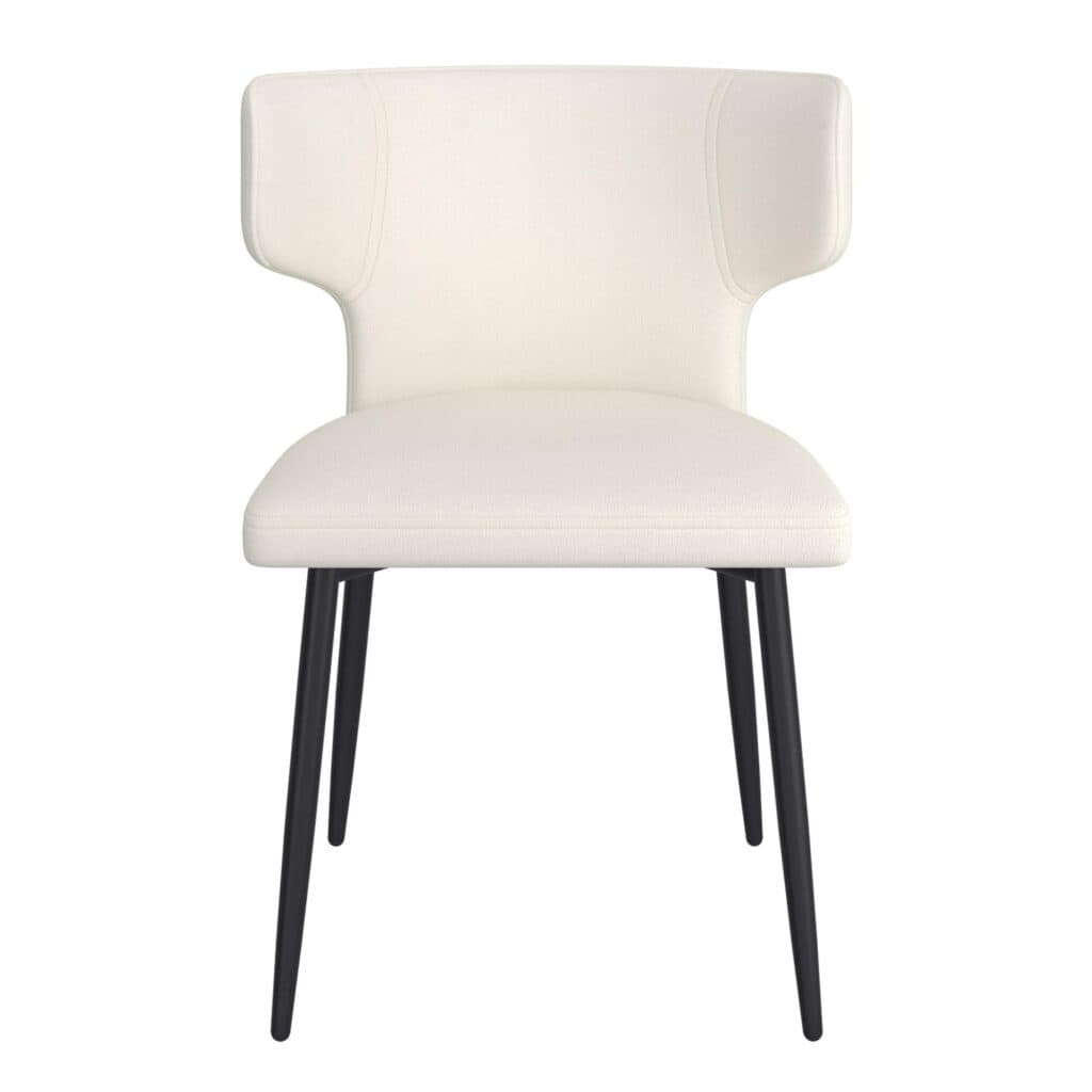 Olis Dining Chair, Set of 2, in Beige Faux Leather and Black - Image 5