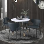 Olis Dining Chair, Set of 2, in Black Faux Leather and Black 202-085PUBK 202 085PUBK 1