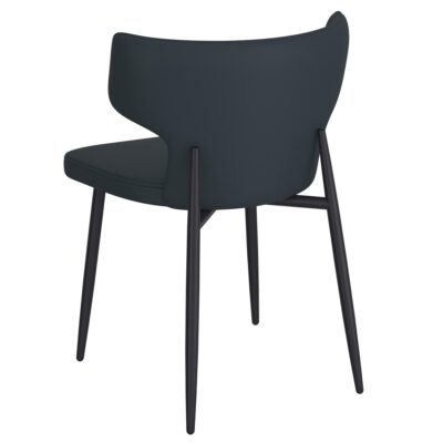 Olis Dining Chair, Set of 2, in Black Faux Leather and Black 202-085PUBK 202 085PUBK 2