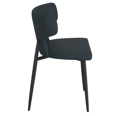 Olis Dining Chair, Set of 2, in Black Faux Leather and Black 202-085PUBK 202 085PUBK 3