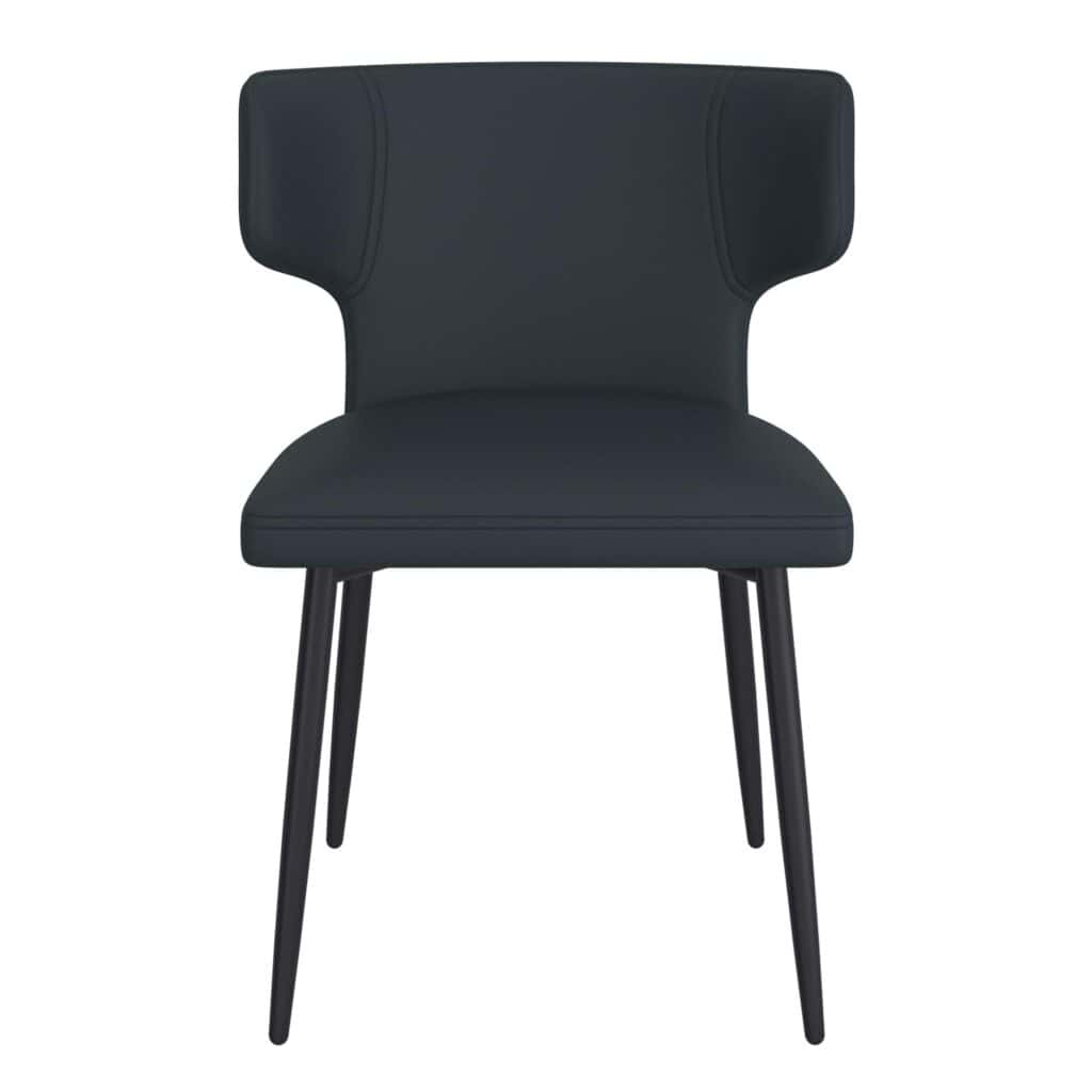 Olis Dining Chair, Set of 2, in Black Faux Leather and Black - Image 5