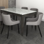 Bianca Side Chair, Set of 2 in Grey and Black Leg 202-086GY/BK 202 086GY BK 2