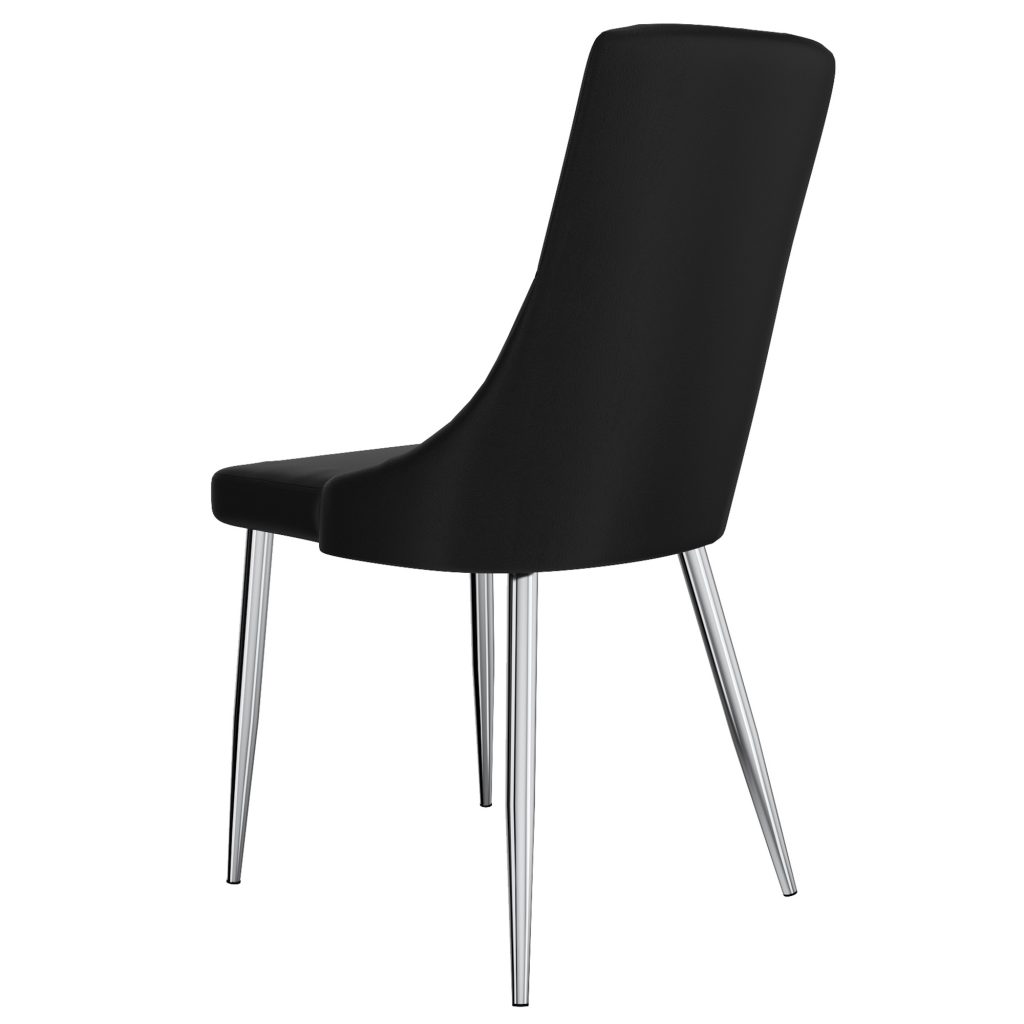 Devo Side Chair, Set of 2 in Black and Chrome 202-087BK 202 087BK 1