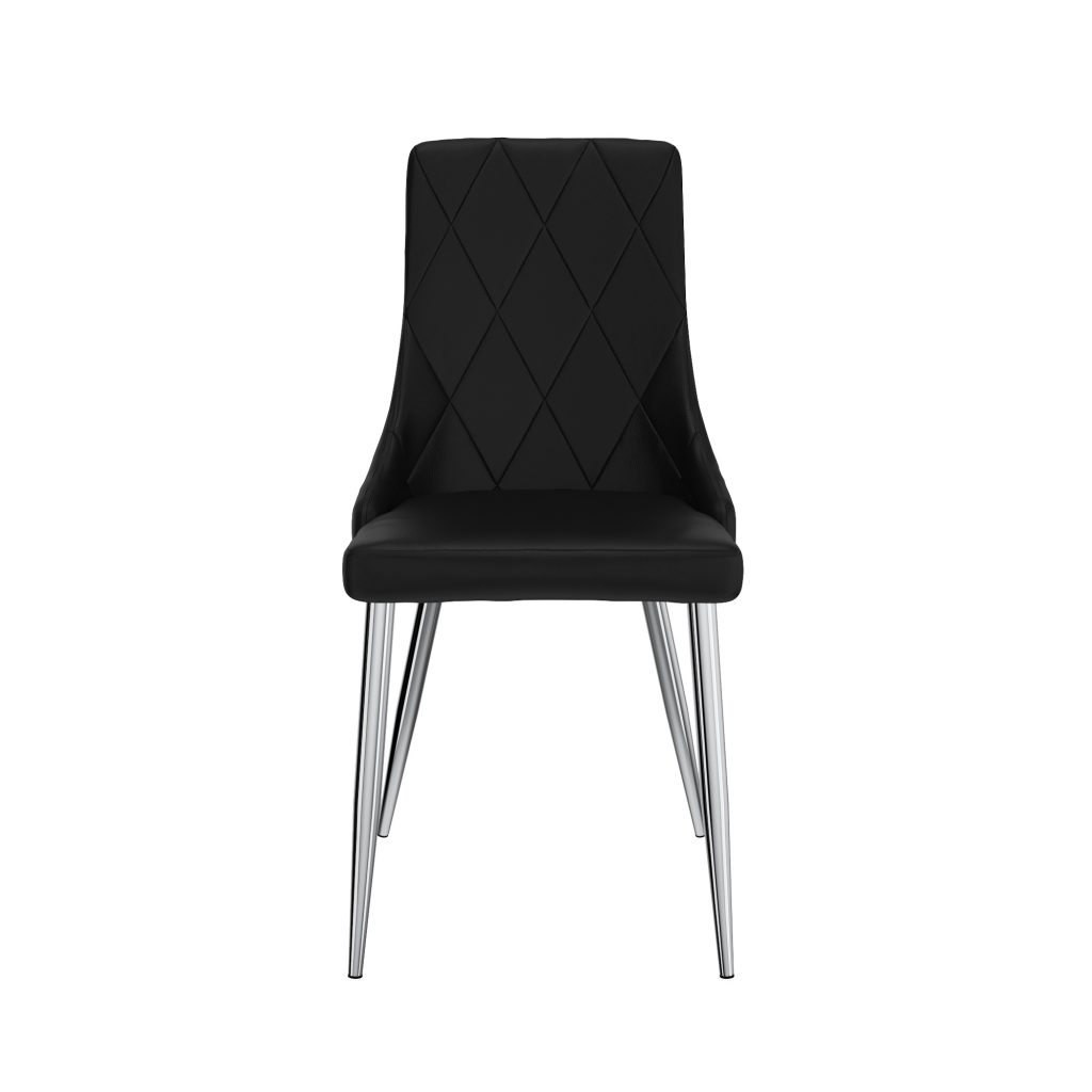 Devo Side Chair, Set of 2 in Black and Chrome - Image 5