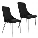 Devo Side Chair, Set of 2 in Black and Chrome 202-087BK 202 087BK 6