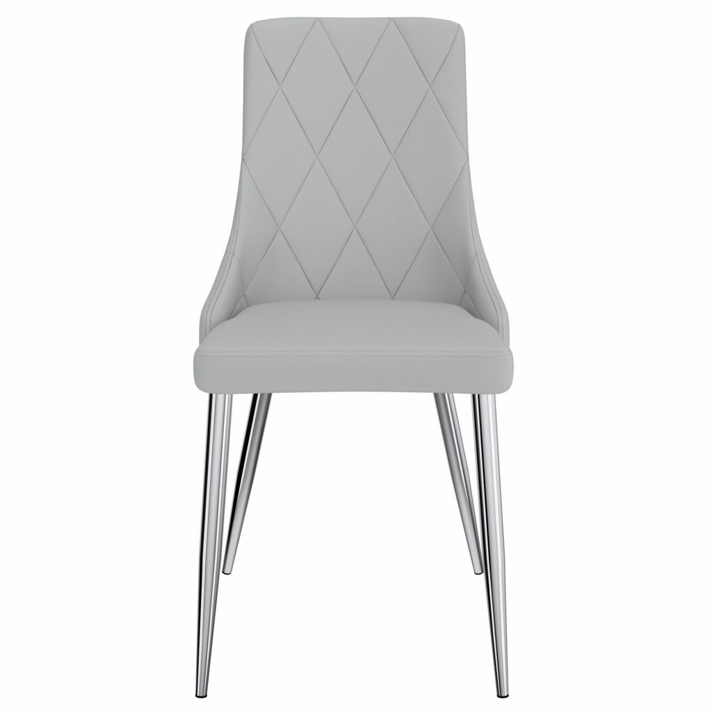 Devo Side Chair, Set of 2 in Light Grey and Chrome - Image 5