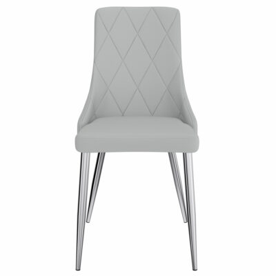 Devo Side Chair, Set of 2 in Light Grey and Chrome 202-087LG 202 087LG 4