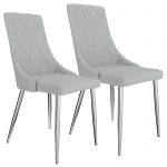 Devo Side Chair, Set of 2 in Light Grey and Chrome 202-087LG 202 087LG 6