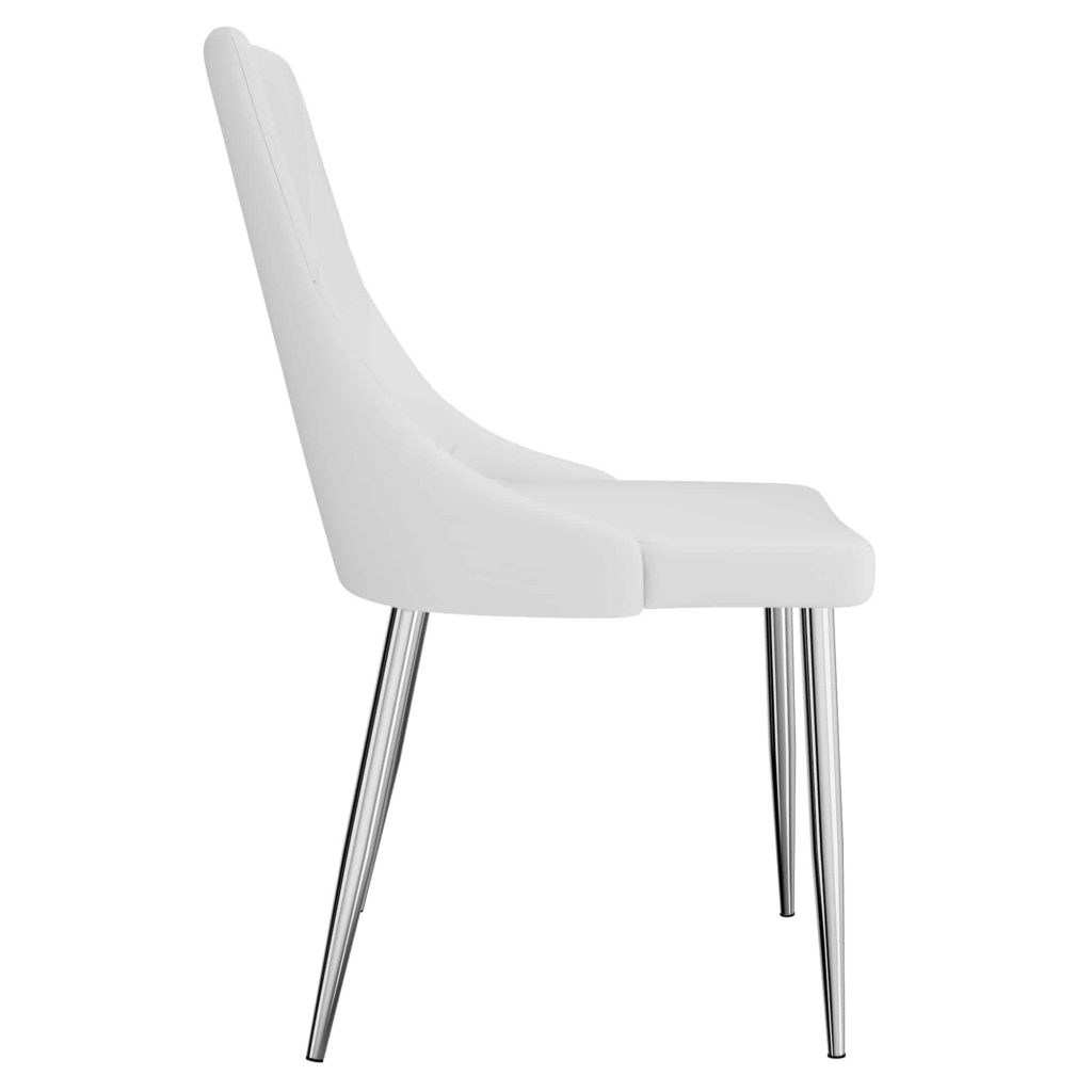 Devo Side Chair, Set of 2 in White and Chrome 202-087WT 202 087WT 3