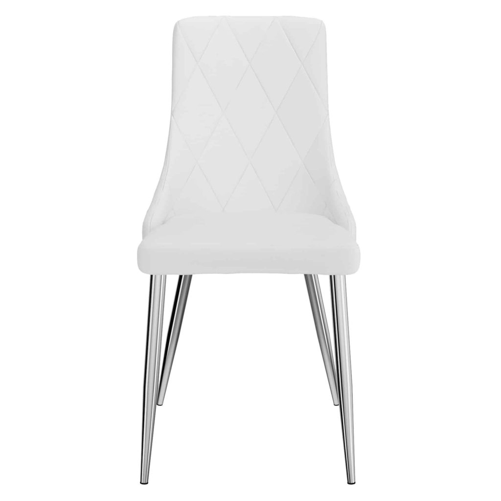 Devo Side Chair, Set of 2 in White and Chrome 202-087WT 202 087WT 4