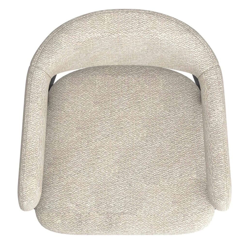 Archer Dining Chair, Set of 2, in Beige Fabric and Black - Image 6