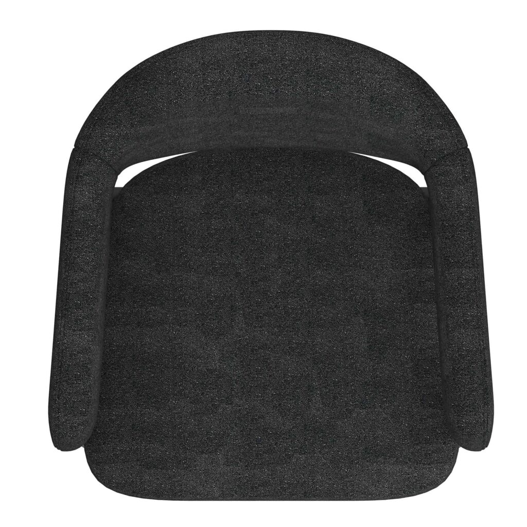 Archer Dining Chair, Set of 2, in Charcoal Fabric and Black - Image 6