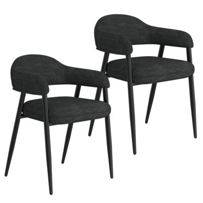 Archer Dining Chair, Set of 2, in Charcoal Fabric and Black 202-089CH 202 089CH 6