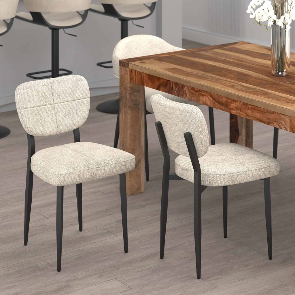 Zeke Dining Chair, Set of 2, in Beige and Black - Image 2