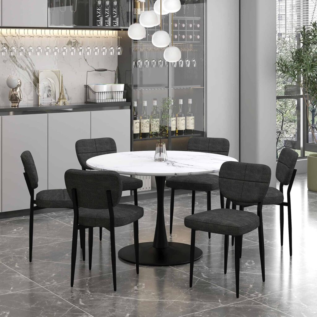 Zeke Dining Chair, Set of 2, in Charcoal and Black - Image 2