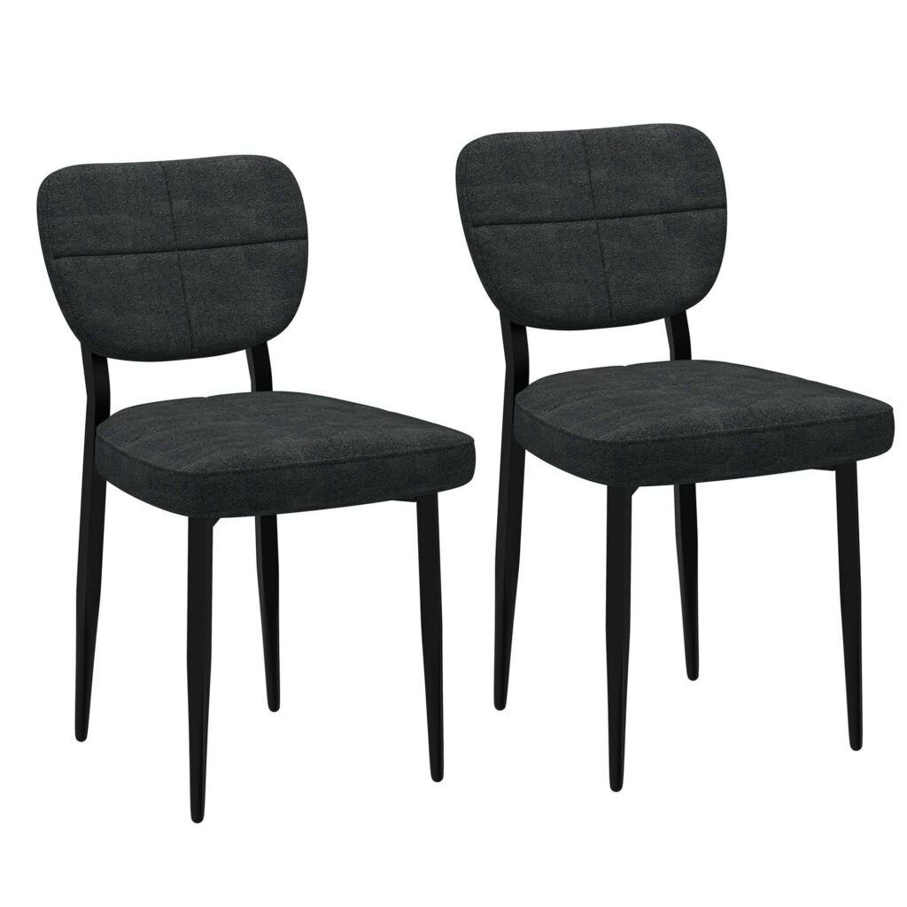 Zeke Dining Chair, Set of 2, in Charcoal and Black - Image 7
