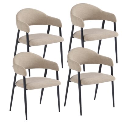 Alfie Dining Chair, Set of 4 in Sand and Black 14 Alfie Dining Chair, Set of 4 in Sand and Black 202-098SD 202 098SD 6