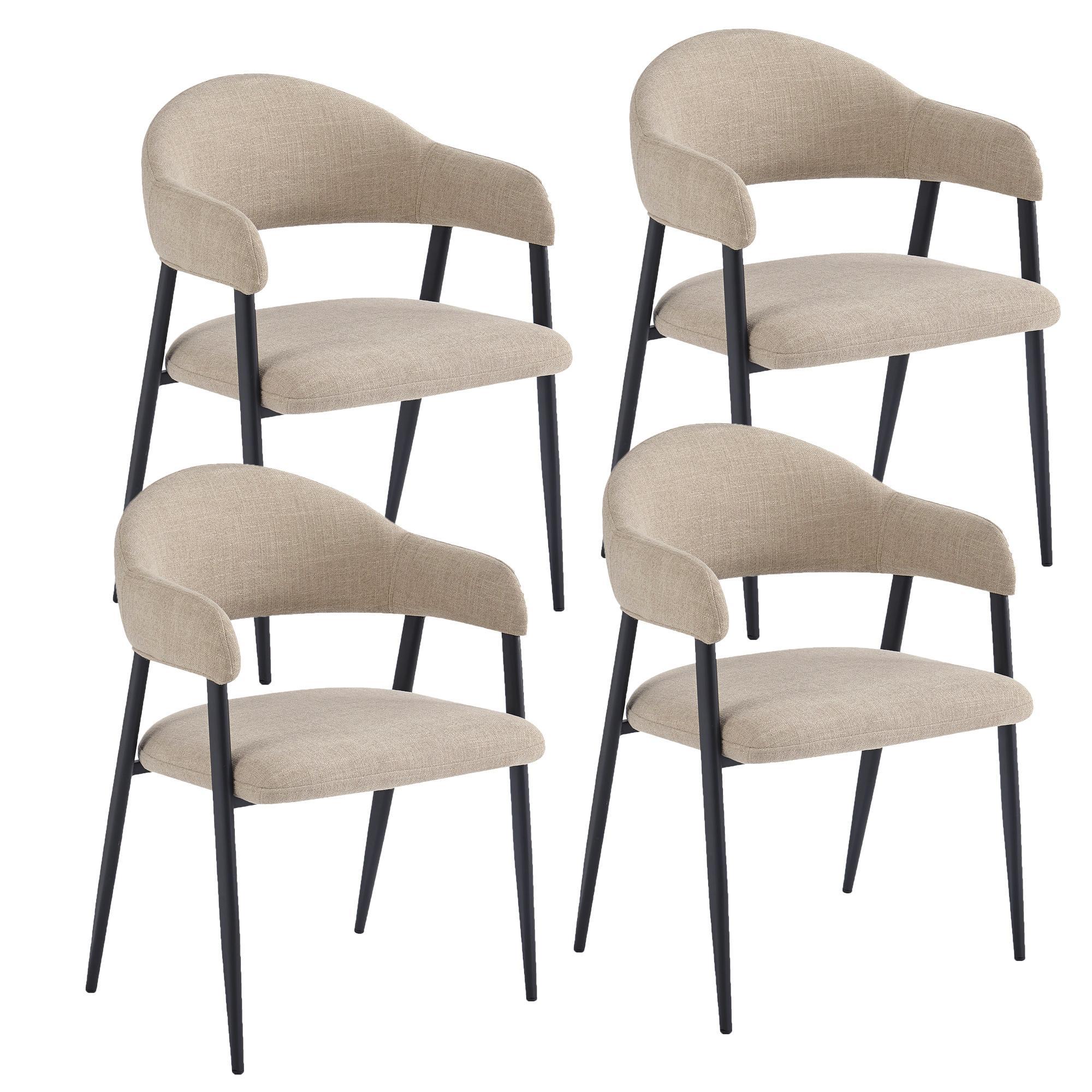 Alfie Dining Chair, Set of 4 in Sand and Black 7 Alfie Dining Chair, Set of 4 in Sand and Black - Image 7
