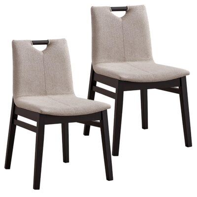 Argyle Dining Chair, Set of 2 in Beige and Black 202-105BLK 202 105BLK 6