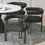 Scarlet Dining Chair, Set of 2 in Charcoal Boucle and Black 202-108CH 202 108CH 1