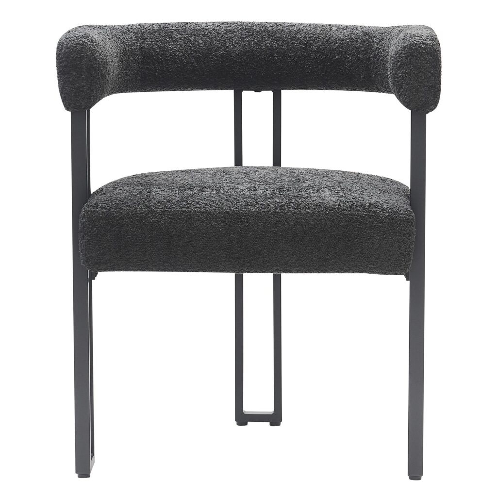 Scarlet Dining Chair, Set of 2 in Charcoal Boucle and Black - Image 5