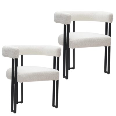 Scarlet Dining Chair, Set of 2 in Ivory Boucle and Black 14 Scarlet Dining Chair, Set of 2 in Ivory Boucle and Black 202-108IV 202 108IV 6