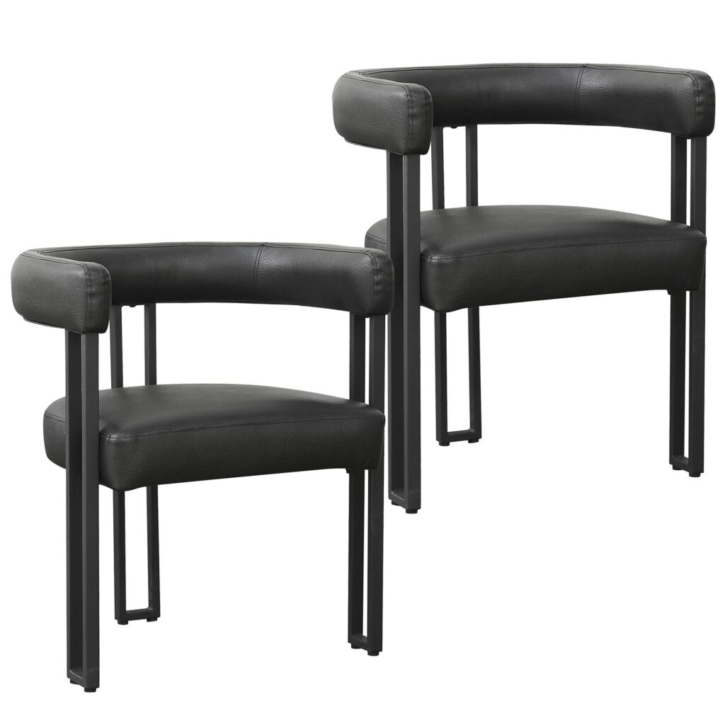Scarlet Dining Chair, set of 2, in Black PU - Image 7