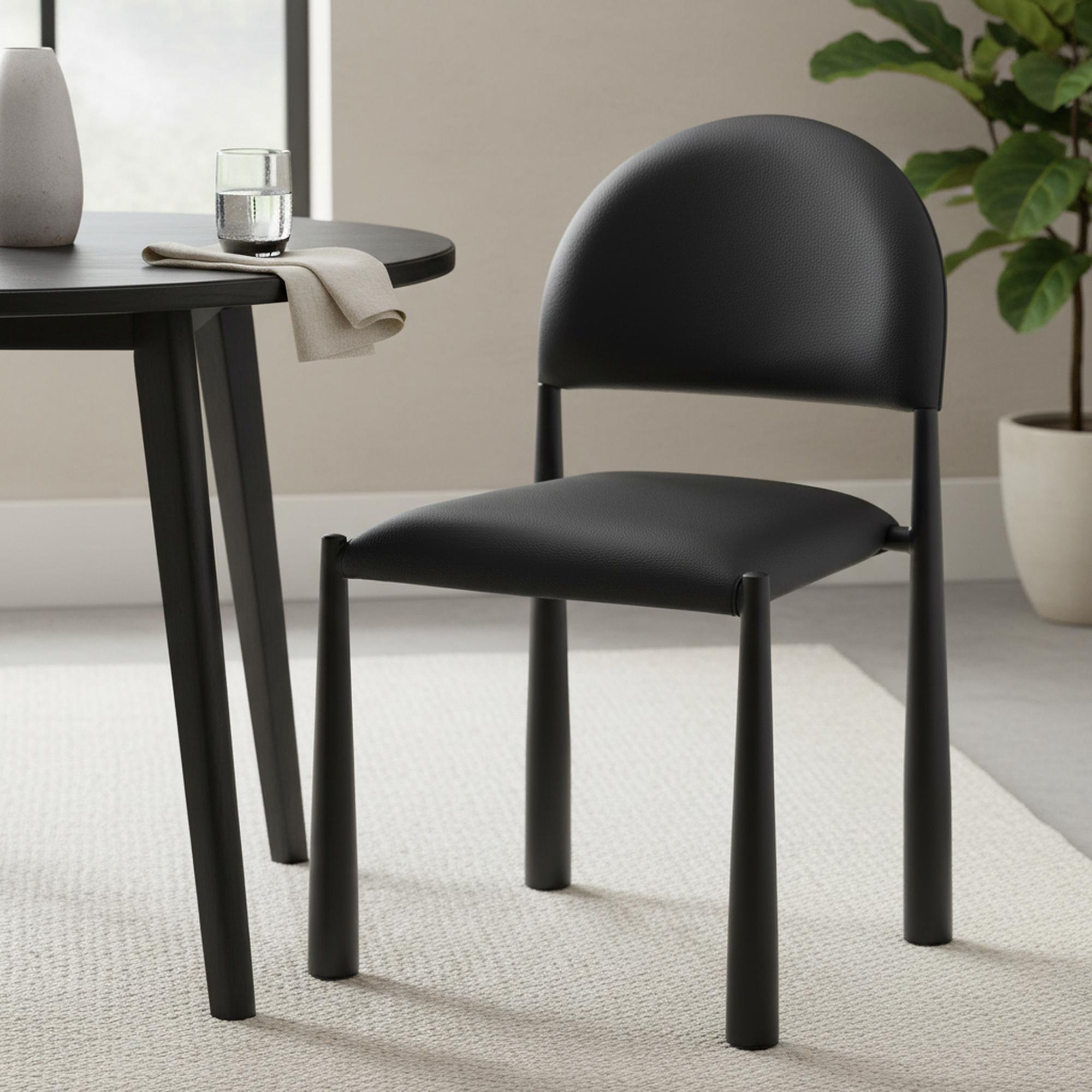 Auggie Dining/Lounge Chair, Set of 4 in Black and Black 2 Auggie Dining/Lounge Chair, Set of 4 in Black and Black - Image 2