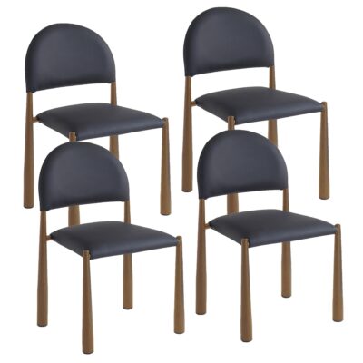 Auggie Dining/Lounge Chair, Set of 4 in Black and Aged Gold 202-117BLK_GLD 202 117BLK GLD 6