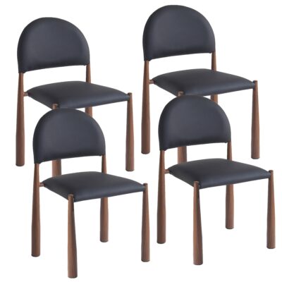 Auggie Dining/Lounge Chair, Set of 4 in Black and Walnut 202-117BLK_WAL 202 117BLK WAL 6