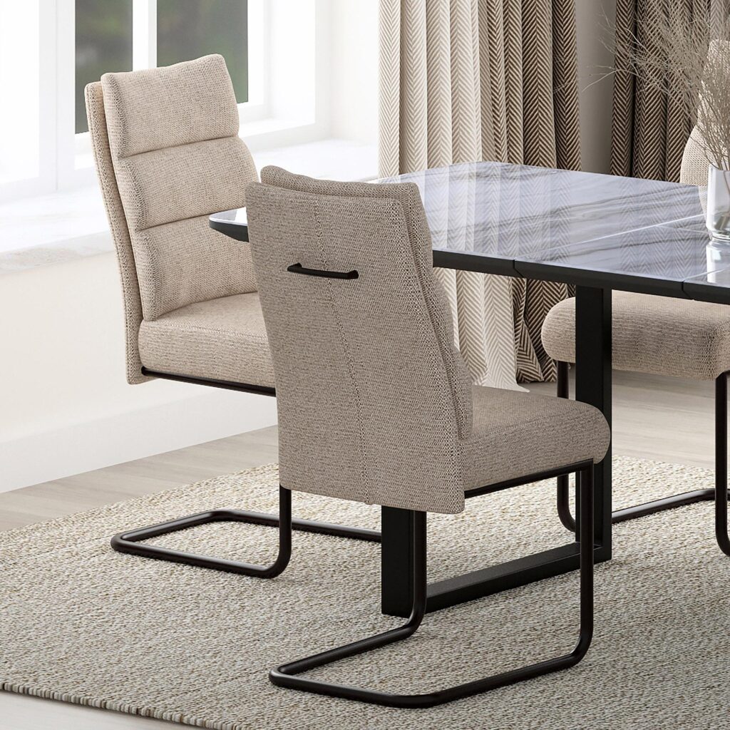 Brodi Dining Chair, Set of 2 in Beige and Black - Image 2