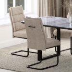 Brodi Dining Chair, Set of 2 in Beige and Black 202-138BEG 202 138BEG 1
