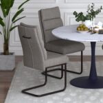 Brodi Dining Chair, Set of 2 in Charcoal and Black 202-138CH 202 138CH 1