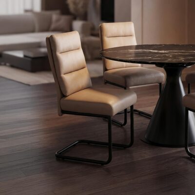 Brodi Dining/Lounge Chair, Set of 2 in Mushroom PU and Black 202-138MSH 202 138MSH 1