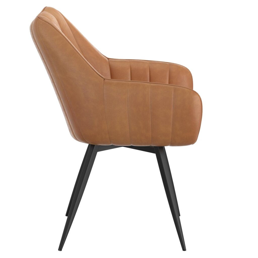 Talon Swivel Dining and Accent Chair, Set of 2 in Camel and Black - Image 4