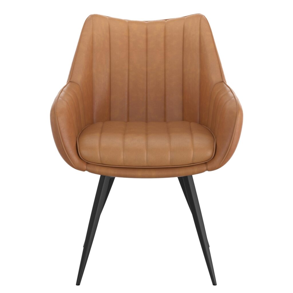 Talon Swivel Dining and Accent Chair, Set of 2 in Camel and Black - Image 5