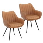 Talon Swivel Dining and Accent Chair, Set of 2 in Camel and Black 202-139CAM 202 139CAM 6