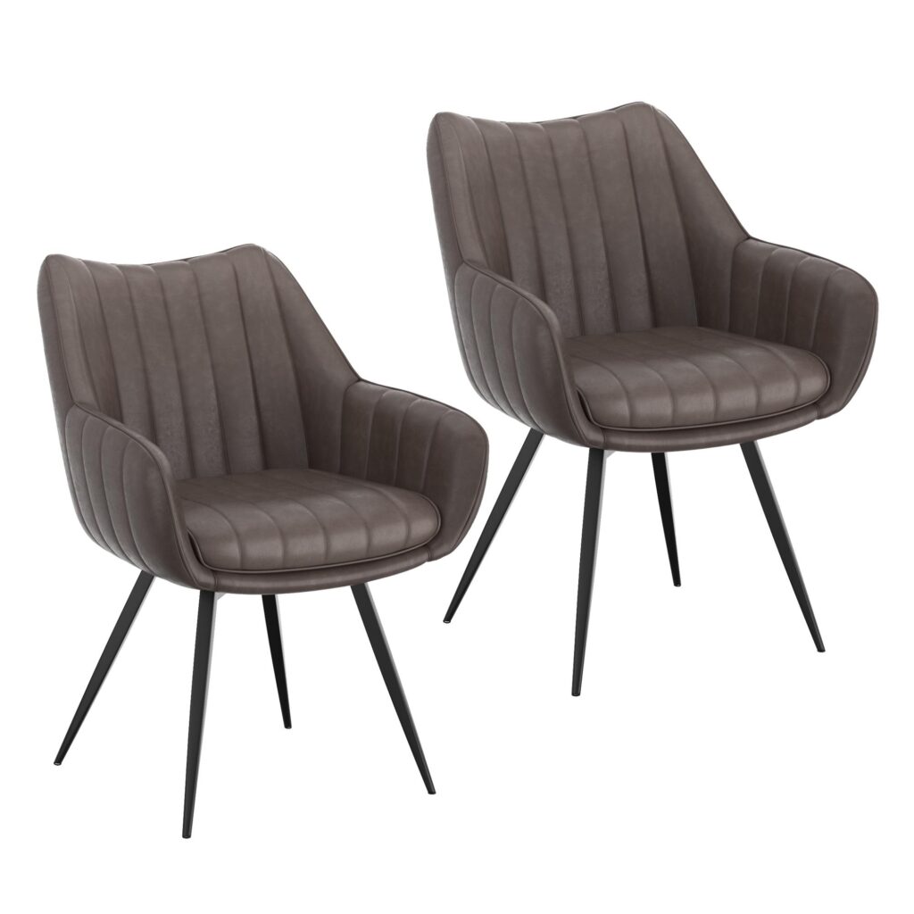 Talon Swivel Dining and Accent Chair, Set of 2 in Charcoal and Black - Image 7