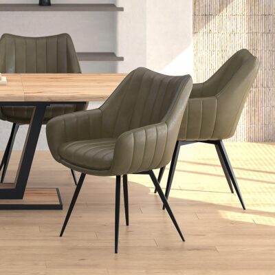 Talon Swivel Dining and Accent Chair, Set of 2 in Moss and Black 202-139MS 202 139MS 1