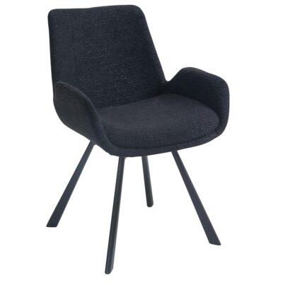 Signy Swivel Dining Chair, Set of 2 in Black