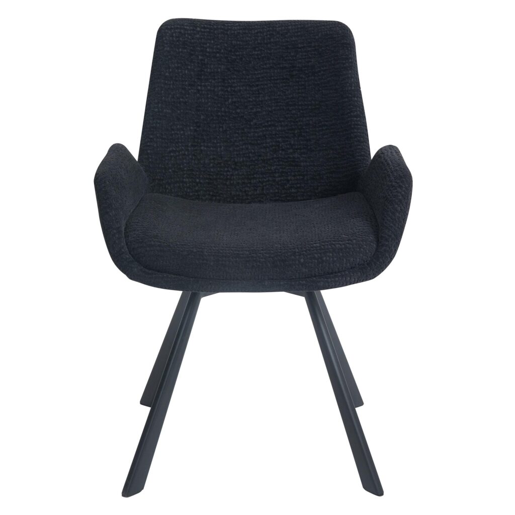 Signy Swivel Dining Chair, Set of 2 in Black - Image 5