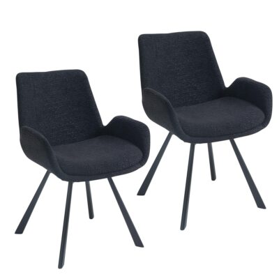 Signy Swivel Dining Chair, Set of 2 in Black 202-144BK 202 144BK 6