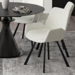 Signy Swivel Dining Chair, Set of 2 in Ivory and Black 202-144IV 202 144IV 1